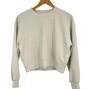 Lululemon Softstreme Perfectly Oversized Cropped Crew Light Vapor Size 2